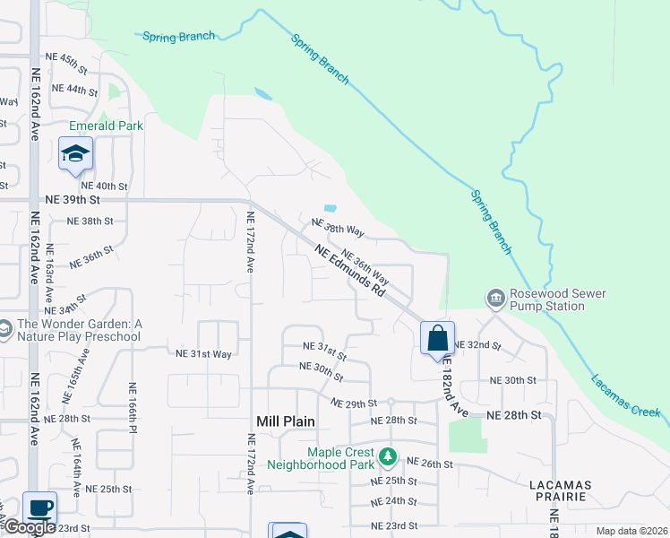 map of restaurants, bars, coffee shops, grocery stores, and more near 17522 Northeast 35th Circle in Vancouver
