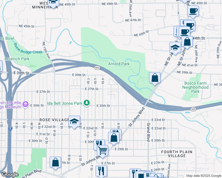 map of restaurants, bars, coffee shops, grocery stores, and more near 6333 W Street in Vancouver