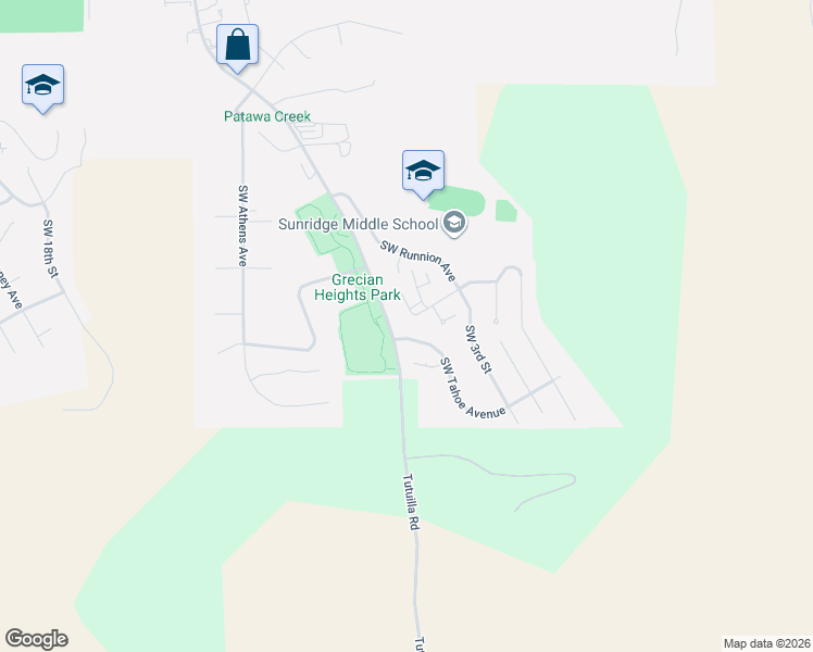 map of restaurants, bars, coffee shops, grocery stores, and more near 532 Southwest Tahoe Avenue in Pendleton