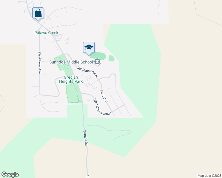 map of restaurants, bars, coffee shops, grocery stores, and more near 1703 Southwest 2nd Street in Pendleton