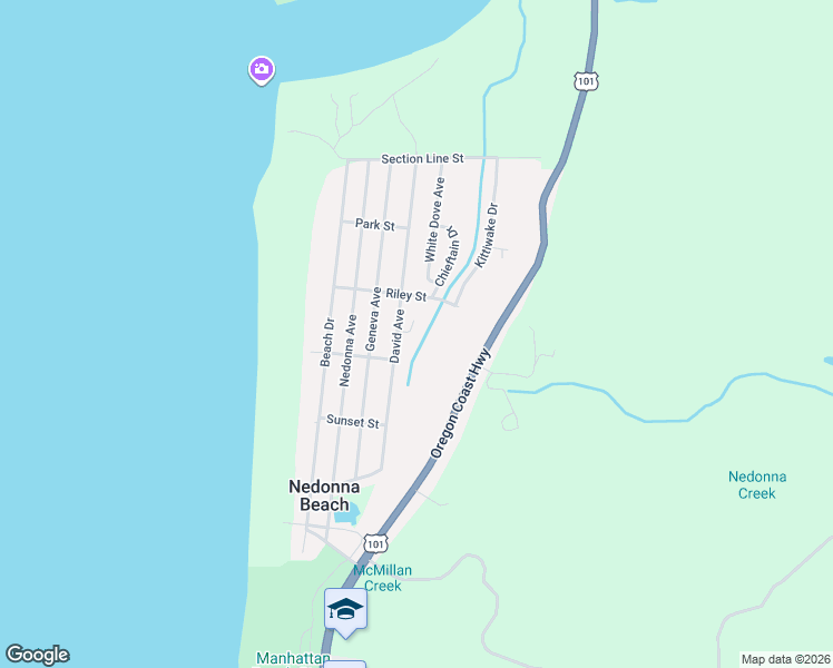 map of restaurants, bars, coffee shops, grocery stores, and more near 8845 Central Court in Rockaway Beach