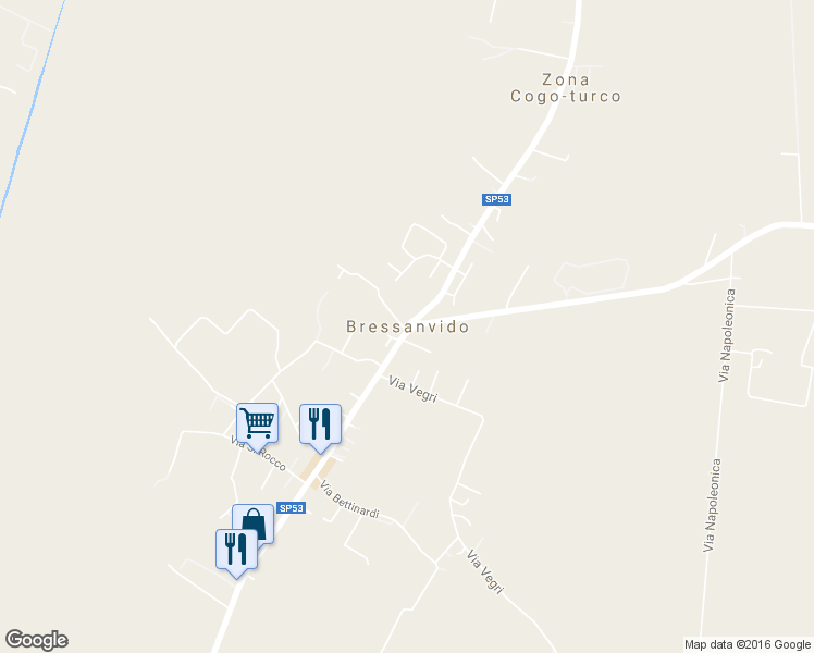 map of restaurants, bars, coffee shops, grocery stores, and more near 23 Via Roma in Bressanvido