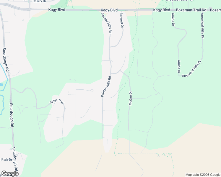 map of restaurants, bars, coffee shops, grocery stores, and more near 268 Painted Hills Road in Bozeman