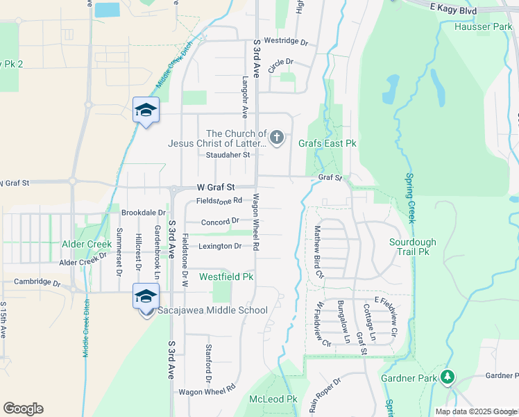 map of restaurants, bars, coffee shops, grocery stores, and more near 300-330 Concord Dr in Bozeman