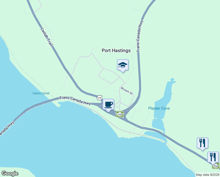 map of restaurants, bars, coffee shops, grocery stores, and more near 30 William Street in Port Hastings