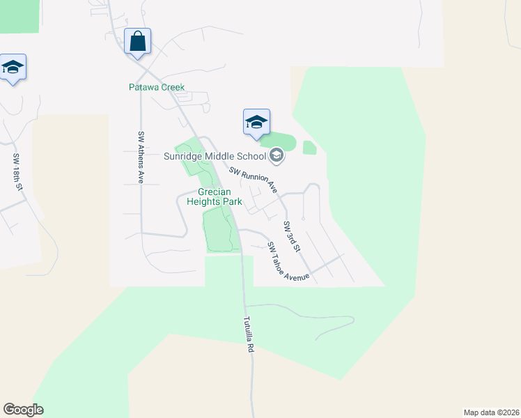 map of restaurants, bars, coffee shops, grocery stores, and more near Southwest Quinney Place in Pendleton