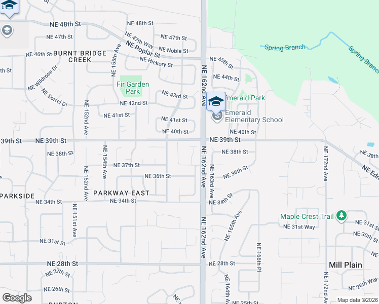 map of restaurants, bars, coffee shops, grocery stores, and more near 3711 Northeast 161st Court in Vancouver