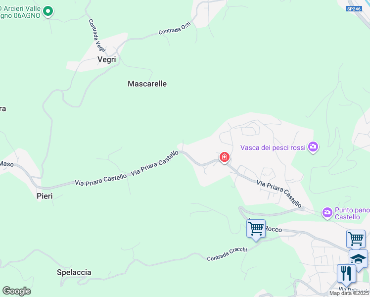 map of restaurants, bars, coffee shops, grocery stores, and more near 41 Contrada Borgheri in Valdagno