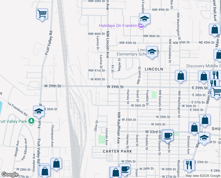 map of restaurants, bars, coffee shops, grocery stores, and more near 3807 Lincoln Avenue in Vancouver