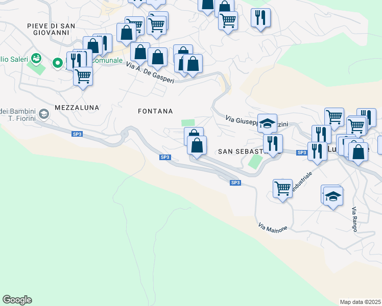 map of restaurants, bars, coffee shops, grocery stores, and more near 7 Via M. L Saneci in Lumezzane