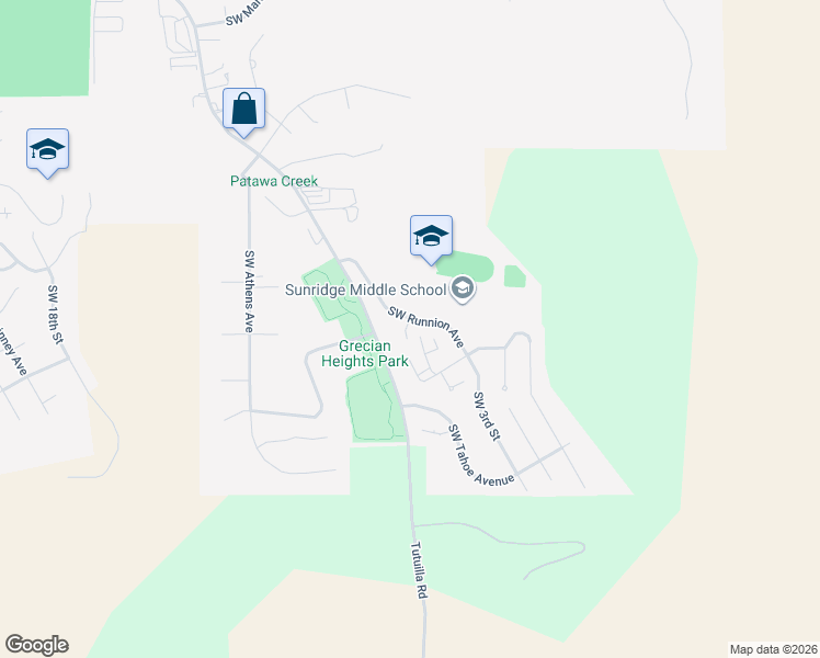 map of restaurants, bars, coffee shops, grocery stores, and more near 714 Southwest Runnion Avenue in Pendleton