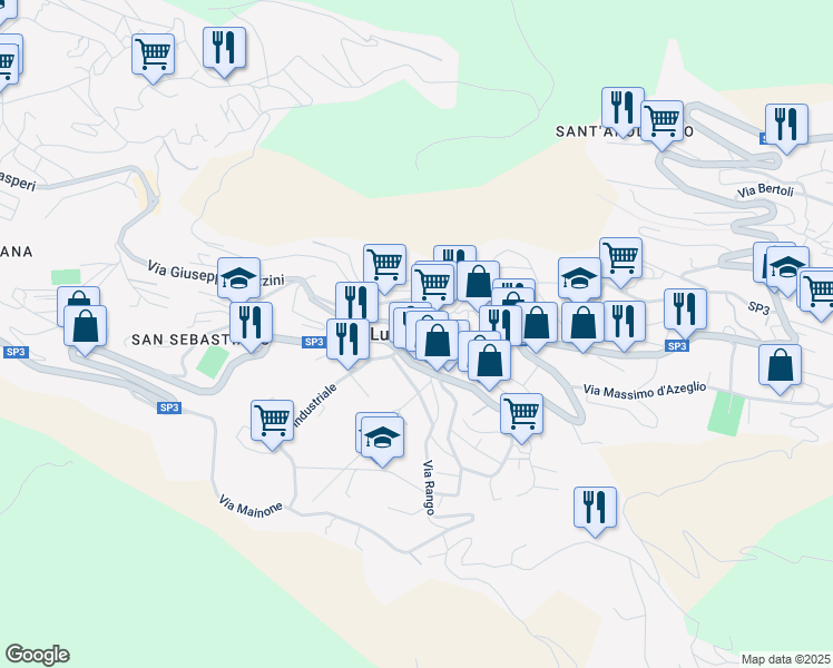 map of restaurants, bars, coffee shops, grocery stores, and more near in Lumezzane