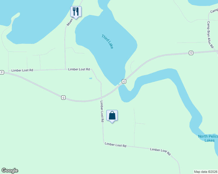 map of restaurants, bars, coffee shops, grocery stores, and more near 3730 Limber Lost Road in Rhinelander