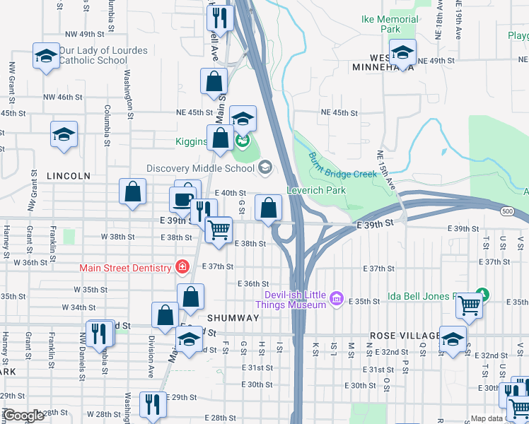 map of restaurants, bars, coffee shops, grocery stores, and more near 805 East 40th Street in Vancouver