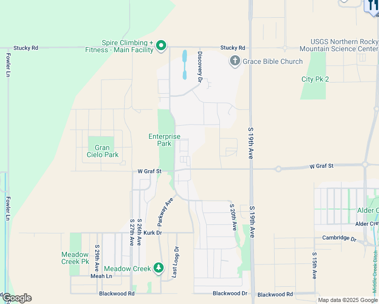 map of restaurants, bars, coffee shops, grocery stores, and more near 416 Enterprise Boulevard in Bozeman