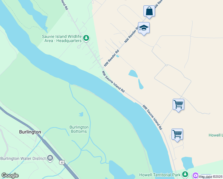 map of restaurants, bars, coffee shops, grocery stores, and more near 17505 Northwest Sauvie Island Road in Portland
