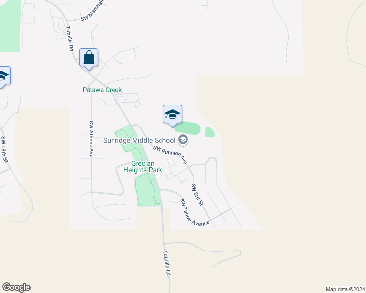 map of restaurants, bars, coffee shops, grocery stores, and more near 700 Southwest Runnion Avenue in Pendleton