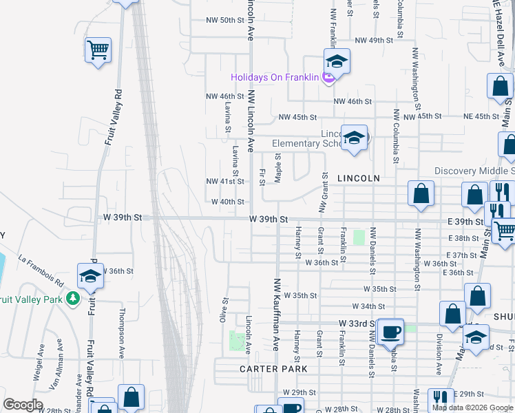 map of restaurants, bars, coffee shops, grocery stores, and more near 4102 Fir Street in Vancouver