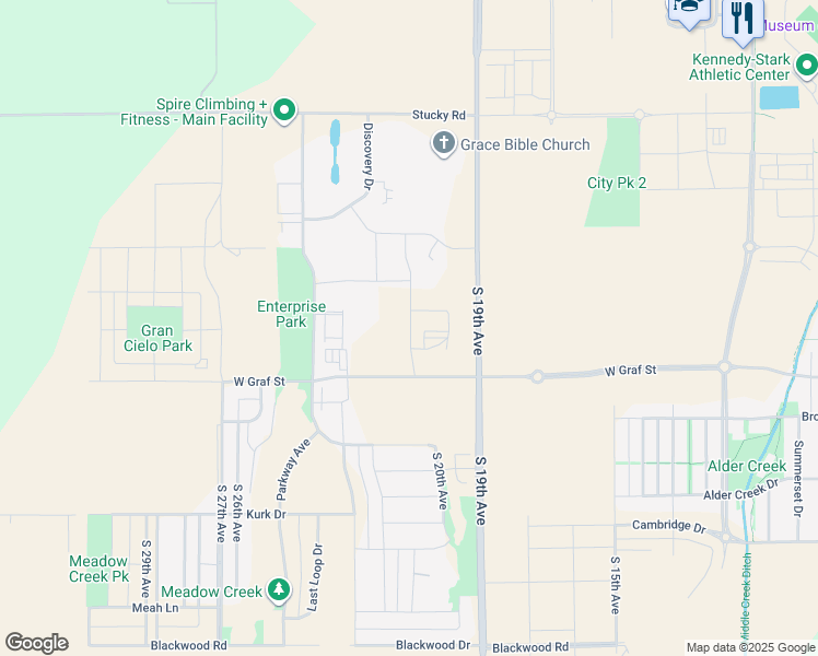 map of restaurants, bars, coffee shops, grocery stores, and more near 2153 Graf Street in Bozeman