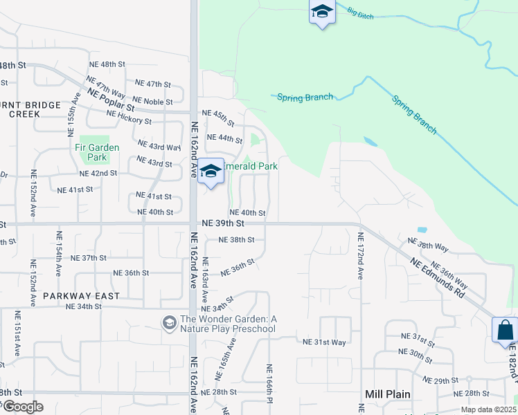 map of restaurants, bars, coffee shops, grocery stores, and more near 4007 Northeast 165th Place in Vancouver