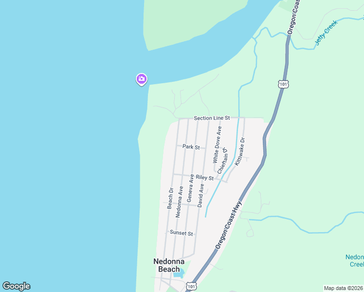 map of restaurants, bars, coffee shops, grocery stores, and more near 26550 Nedonna Avenue in Rockaway Beach