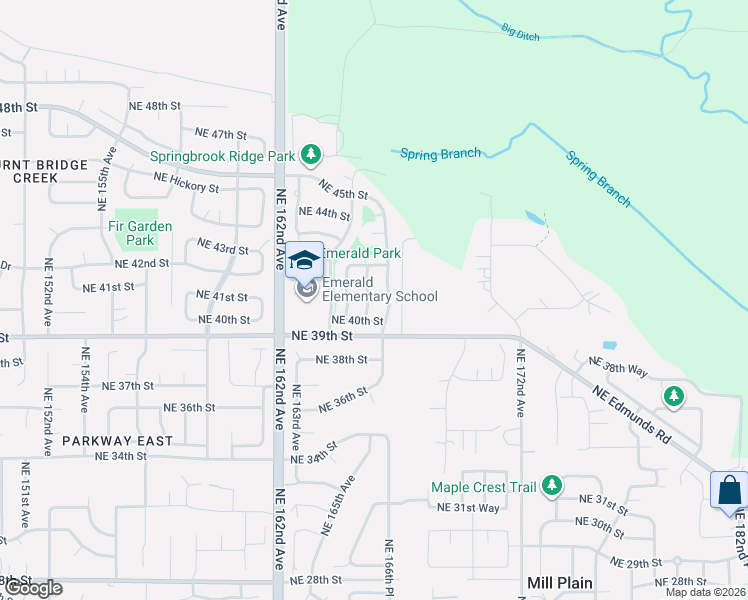map of restaurants, bars, coffee shops, grocery stores, and more near 4007 Northeast 165th Place in Vancouver
