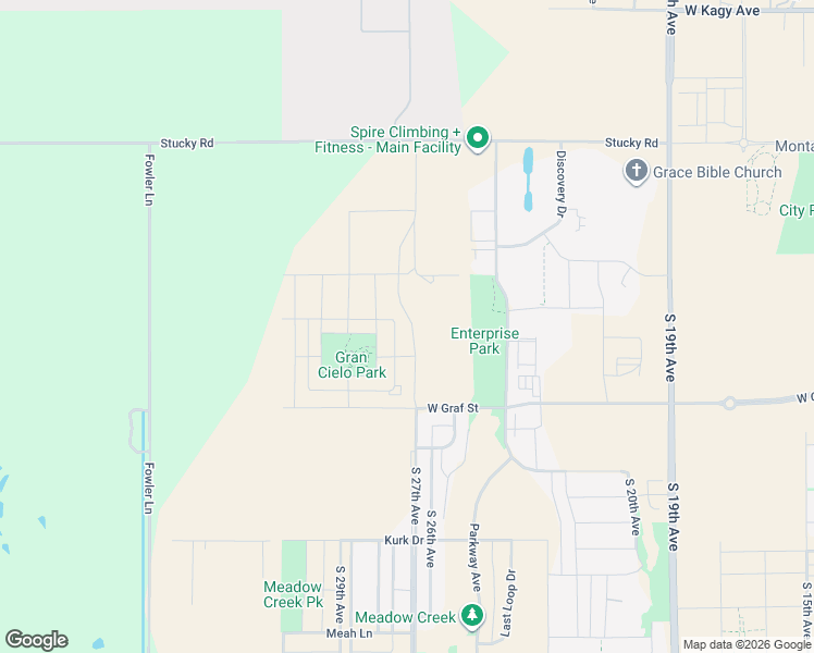 map of restaurants, bars, coffee shops, grocery stores, and more near 5528 Stucky Road in Bozeman