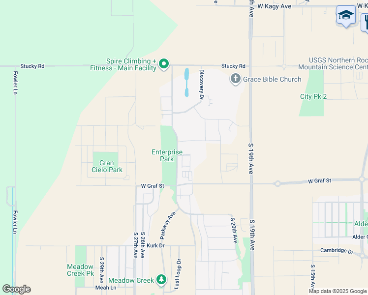 map of restaurants, bars, coffee shops, grocery stores, and more near 404 Enterprise Boulevard in Bozeman