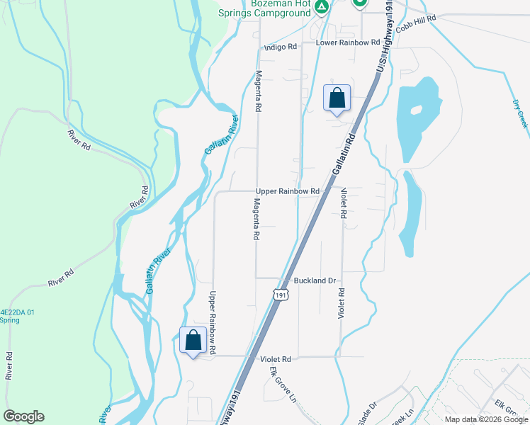 map of restaurants, bars, coffee shops, grocery stores, and more near 3370 Magenta Road in Bozeman