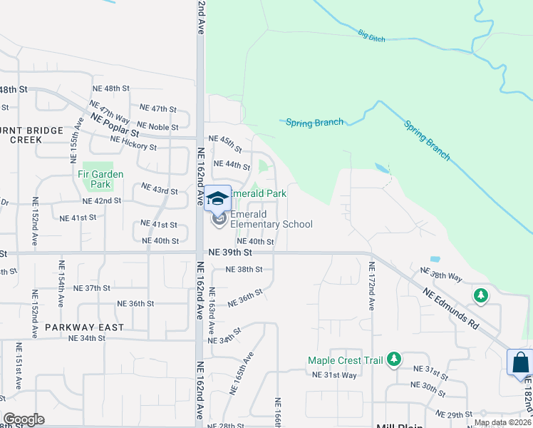 map of restaurants, bars, coffee shops, grocery stores, and more near 16524 Northeast 42nd Street in Vancouver