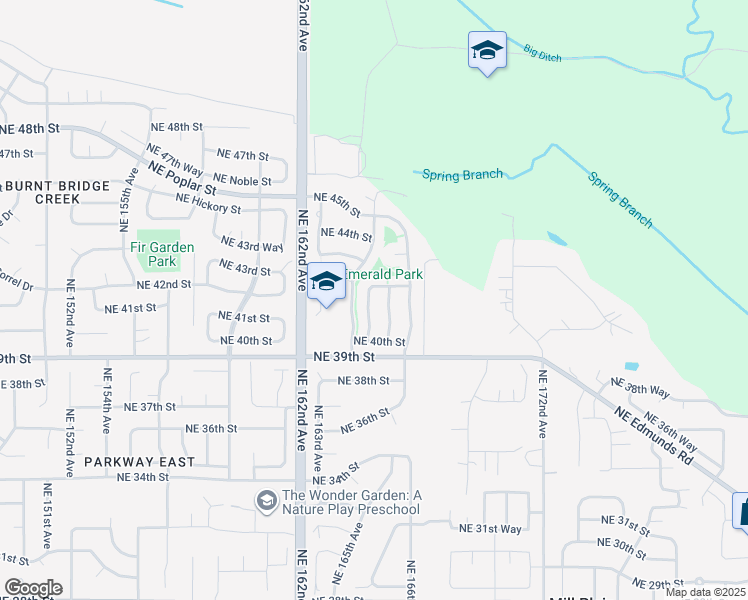 map of restaurants, bars, coffee shops, grocery stores, and more near 4105 Northeast 165th Avenue in Vancouver