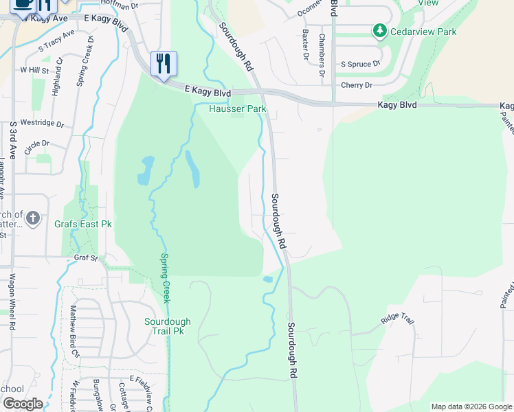 map of restaurants, bars, coffee shops, grocery stores, and more near 3031-3039 Candy Lane in Bozeman