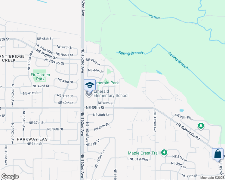 map of restaurants, bars, coffee shops, grocery stores, and more near 16524 Northeast 42nd Street in Vancouver