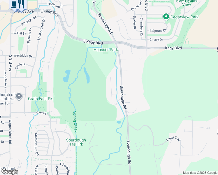 map of restaurants, bars, coffee shops, grocery stores, and more near 3031 Candy Lane in Bozeman