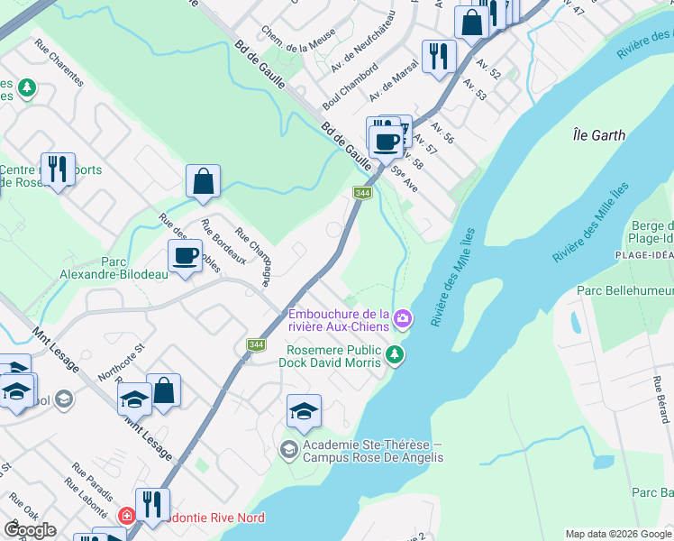 map of restaurants, bars, coffee shops, grocery stores, and more near 450 Chemin de la Grande-Côte in Lorraine