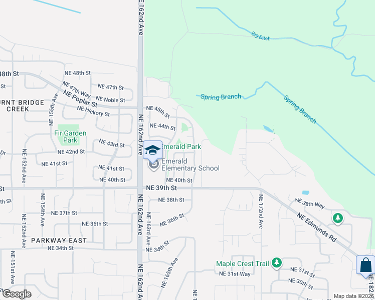 map of restaurants, bars, coffee shops, grocery stores, and more near 16524 Northeast 42nd Street in Vancouver