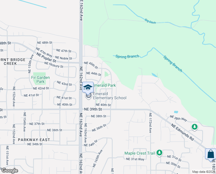 map of restaurants, bars, coffee shops, grocery stores, and more near 16524 Northeast 42nd Street in Vancouver