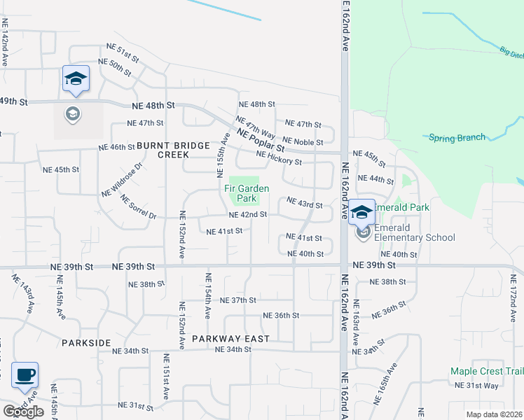 map of restaurants, bars, coffee shops, grocery stores, and more near 15708 Northeast 42nd Street in Vancouver