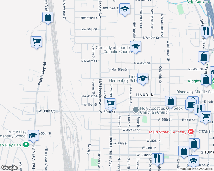 map of restaurants, bars, coffee shops, grocery stores, and more near 903 Northwest 43rd Street in Vancouver