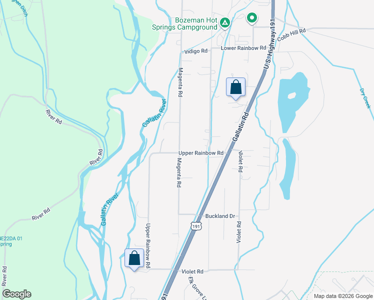 map of restaurants, bars, coffee shops, grocery stores, and more near 3370-3398 Magenta Road in Bozeman