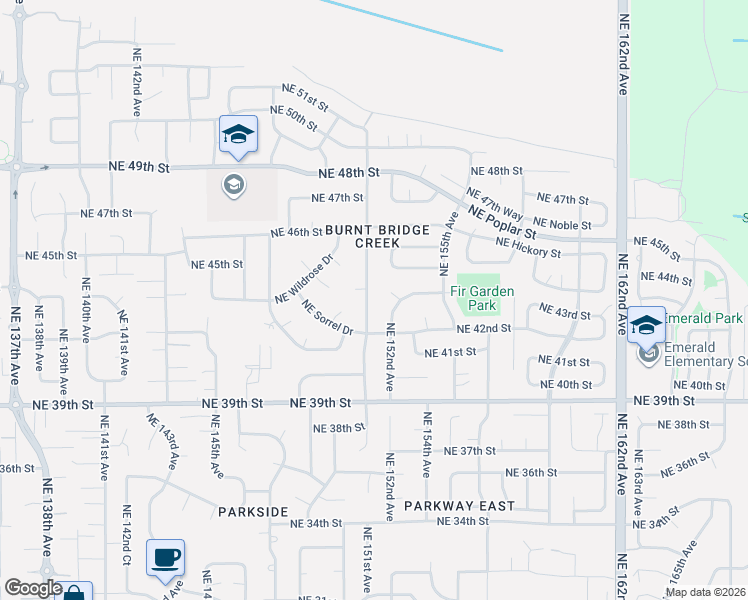 map of restaurants, bars, coffee shops, grocery stores, and more near 4305 NE 151st Ave in Vancouver