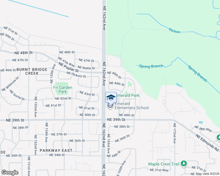 map of restaurants, bars, coffee shops, grocery stores, and more near 16300 Northeast 43rd Way in Vancouver