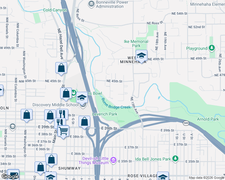map of restaurants, bars, coffee shops, grocery stores, and more near 4409 Northeast 12th Avenue in Vancouver