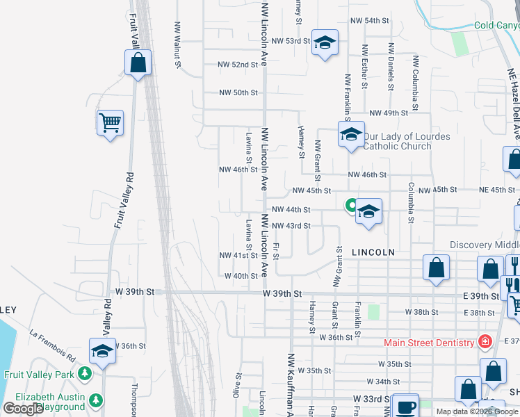 map of restaurants, bars, coffee shops, grocery stores, and more near 4310 Lincoln Avenue in Vancouver