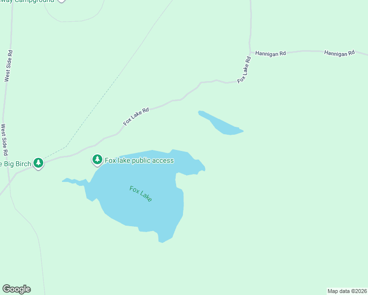map of restaurants, bars, coffee shops, grocery stores, and more near Fox Lake Road in Beaver Island