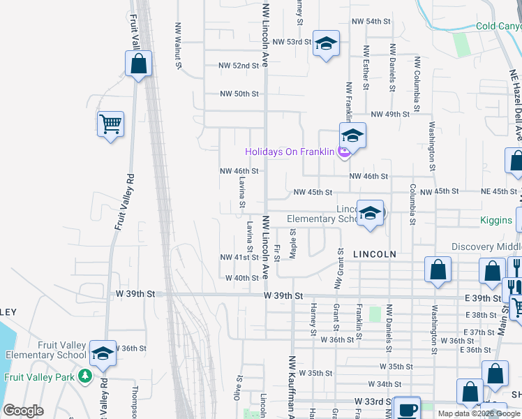 map of restaurants, bars, coffee shops, grocery stores, and more near 4310 Lincoln Avenue in Vancouver