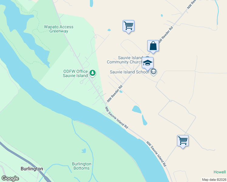 map of restaurants, bars, coffee shops, grocery stores, and more near 18131 Northwest Reeder Road in Portland