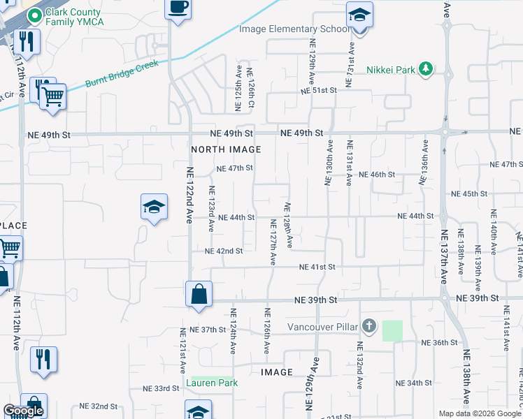 map of restaurants, bars, coffee shops, grocery stores, and more near 4409 Northeast 126th Avenue in Vancouver
