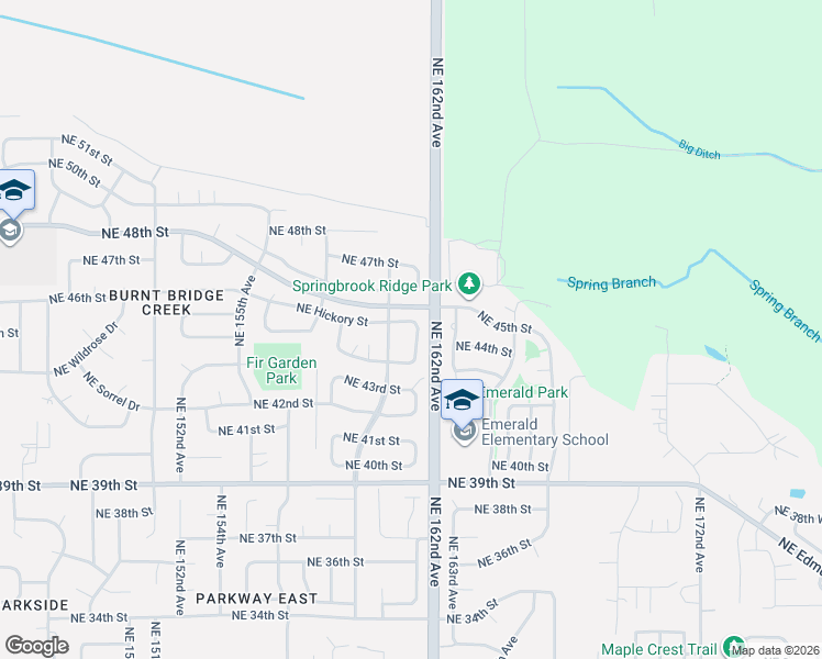map of restaurants, bars, coffee shops, grocery stores, and more near 4309 Northeast 161st Avenue in Vancouver