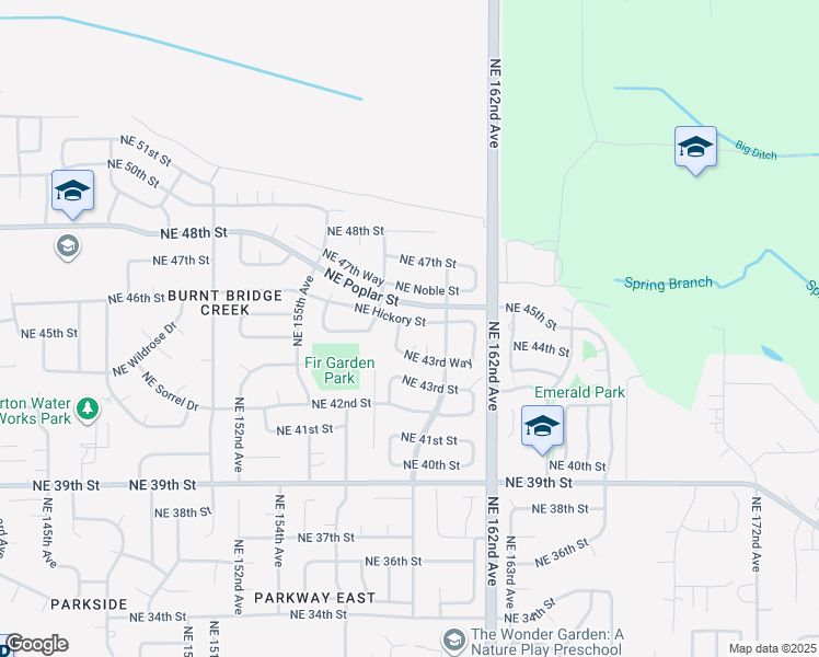 map of restaurants, bars, coffee shops, grocery stores, and more near 15800 Northeast 43rd Way in Vancouver